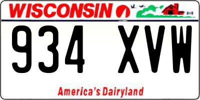 WI license plate 934XVW
