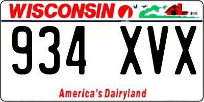 WI license plate 934XVX