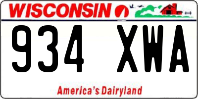 WI license plate 934XWA