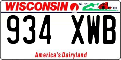 WI license plate 934XWB