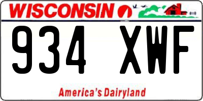 WI license plate 934XWF