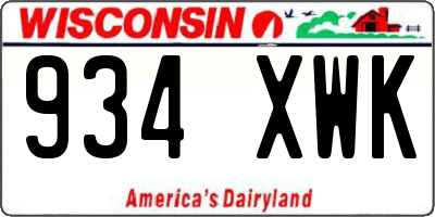 WI license plate 934XWK