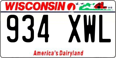 WI license plate 934XWL