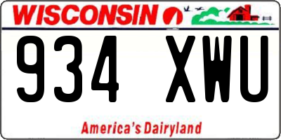 WI license plate 934XWU