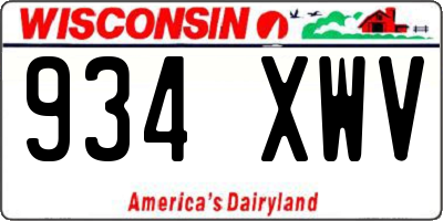 WI license plate 934XWV