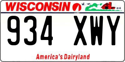 WI license plate 934XWY