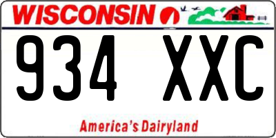 WI license plate 934XXC