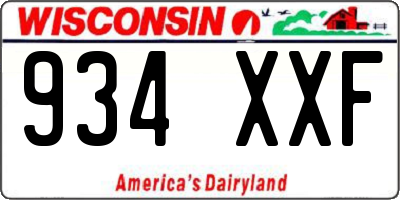 WI license plate 934XXF