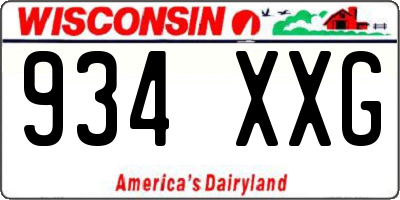 WI license plate 934XXG