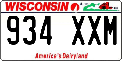 WI license plate 934XXM