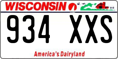 WI license plate 934XXS