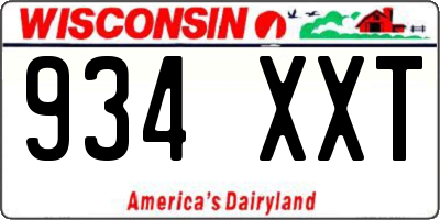 WI license plate 934XXT
