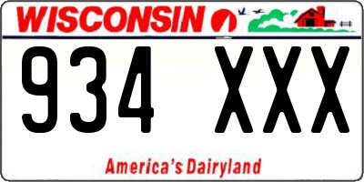 WI license plate 934XXX