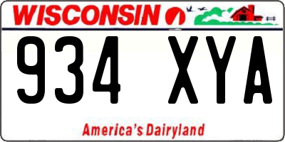 WI license plate 934XYA