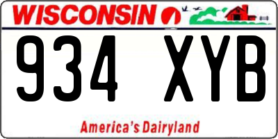 WI license plate 934XYB
