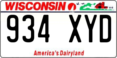 WI license plate 934XYD