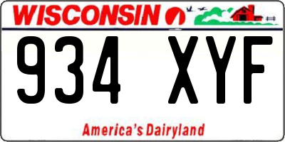 WI license plate 934XYF