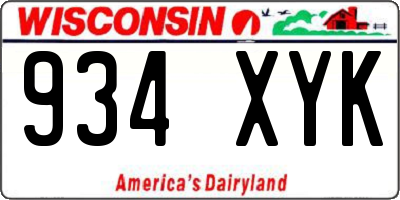 WI license plate 934XYK