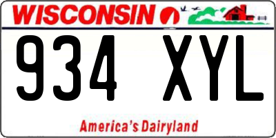 WI license plate 934XYL