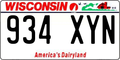 WI license plate 934XYN