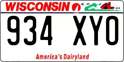 WI license plate 934XYO
