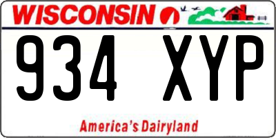 WI license plate 934XYP