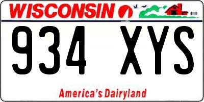 WI license plate 934XYS