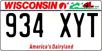 WI license plate 934XYT