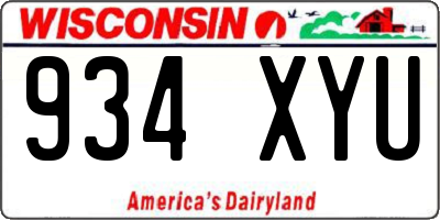 WI license plate 934XYU
