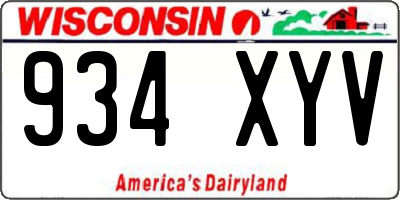 WI license plate 934XYV