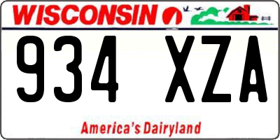 WI license plate 934XZA