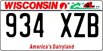 WI license plate 934XZB