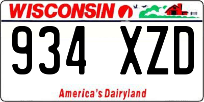 WI license plate 934XZD