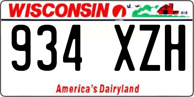 WI license plate 934XZH