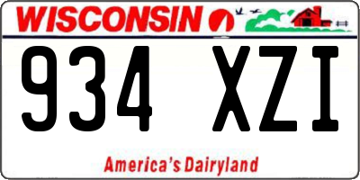 WI license plate 934XZI
