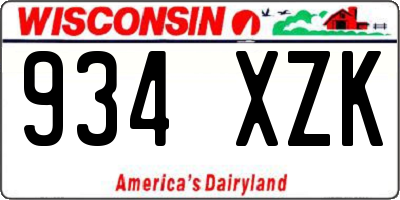 WI license plate 934XZK