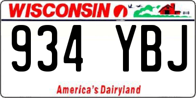 WI license plate 934YBJ