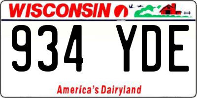 WI license plate 934YDE