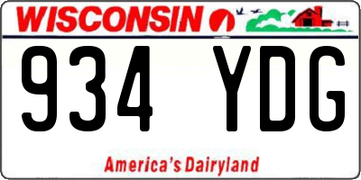 WI license plate 934YDG