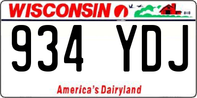 WI license plate 934YDJ
