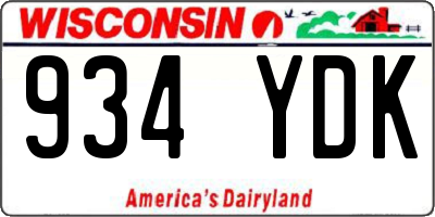 WI license plate 934YDK