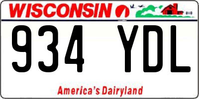 WI license plate 934YDL