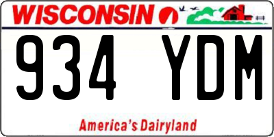 WI license plate 934YDM