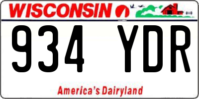 WI license plate 934YDR
