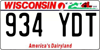 WI license plate 934YDT