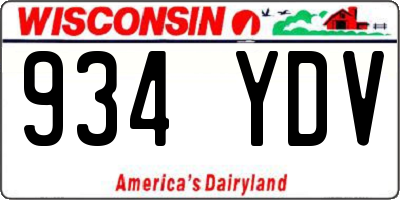 WI license plate 934YDV