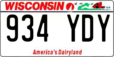 WI license plate 934YDY