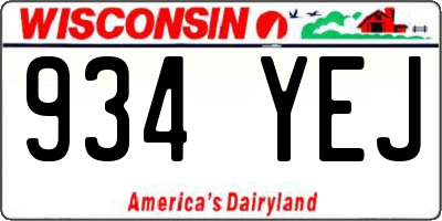 WI license plate 934YEJ