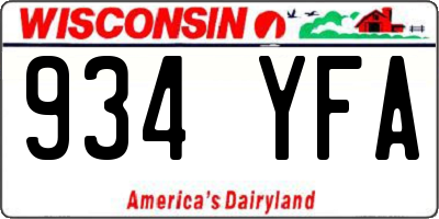 WI license plate 934YFA