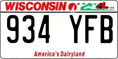 WI license plate 934YFB